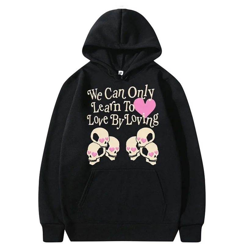 

skull graphic print hoodie harajuku hip hop Hooded sweatshirts streetwear Aesthetic clothing grunge Pullover gothic clothes goth