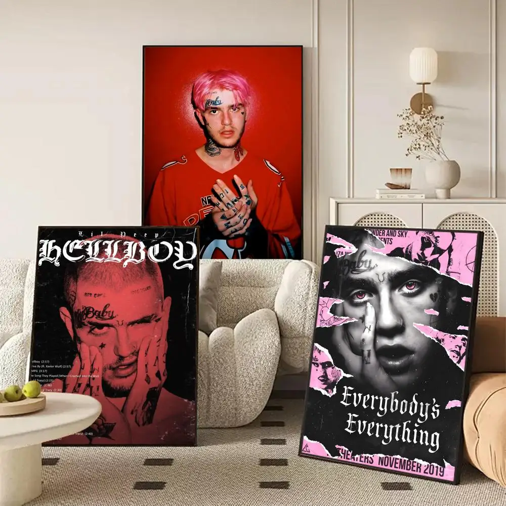 Фото Плакат Singer L-Lil Peep, идеальная наклейка, самоклеящаяся, художественная, предназначенная для домашней столовой, офисных помещений №3