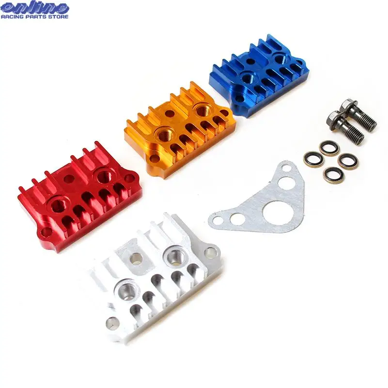 

CNC Oil cooler radiator cooling adapter plate cylinder cover for motorycycle pit dirt bike 125cc horizontal engine free shipping