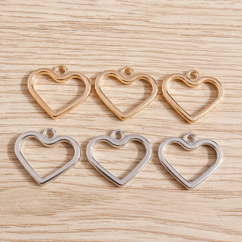 

Подвеска в виде сердца, золотистого и серебристого цвета, 20 шт./партия