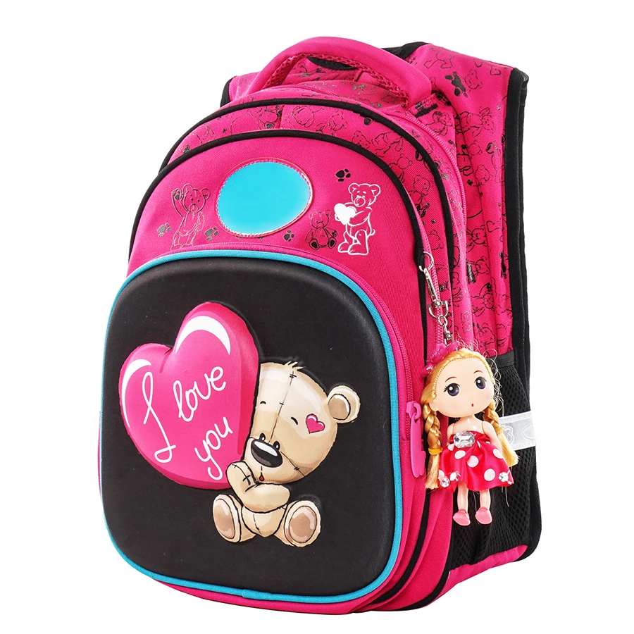Girls Backpack Cartoon Bear Creative Children School Bags Sweet Kids Lightweight Waterproof Primary BooKbag Orthopedic Rucksack