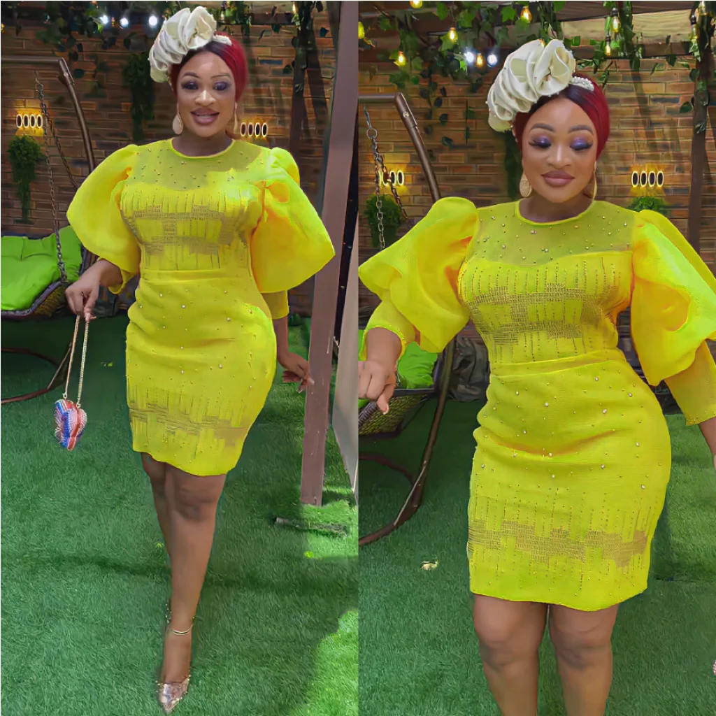 

Элегантные африканские платья для женщин Дашики Анкара индейка наряды халат с рукавами-фонариками свадебное вечернее платье 2023 Новая африканская одежда