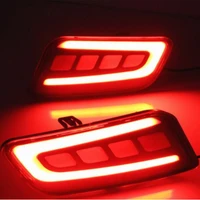 2pcs red led bumper reflectors lights rear foglights for ford everest crosstrek brake taillights