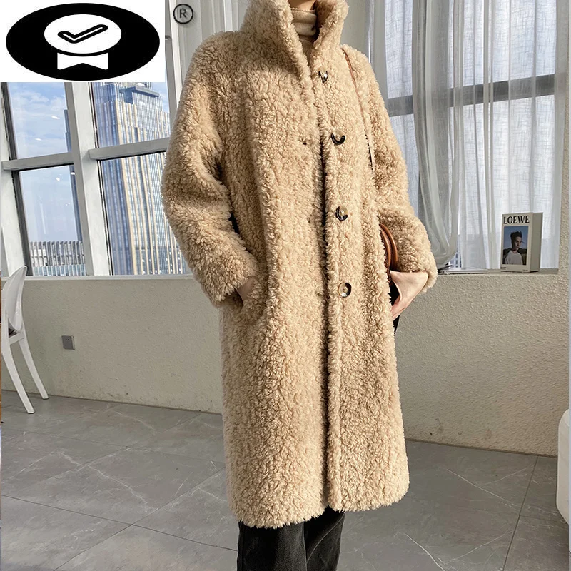 

Winter Elegant Sheep 2023 Shearing Overcoat Female 100% Real Wool Jacket Women's Clothing Casaco Feminino Inverno Gxy1193