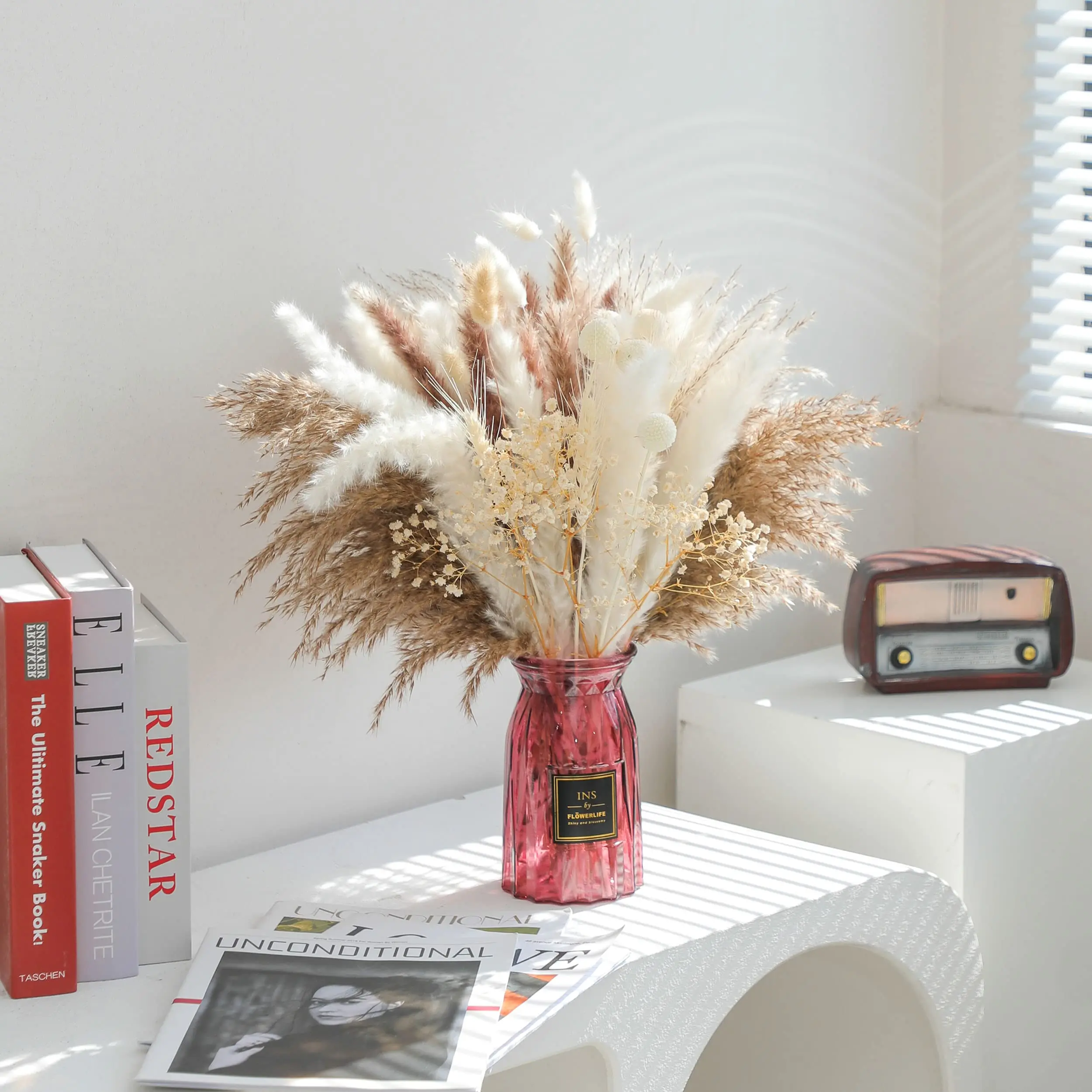 

Dried Pompas Bunny Tail Reed Natural Boho Home Decor For Living Room Decor Bedroom Table Wedding Farmhouse Baby Shower Decor