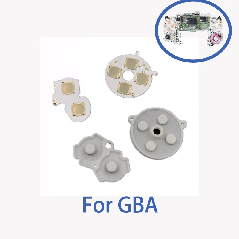 Фото Комплект сменных мембранных клавиш для консоли GameBoy Advance для GBA Change SP Key A B D-Pad, силиконовая проводящая кнопка, клавиатура №1