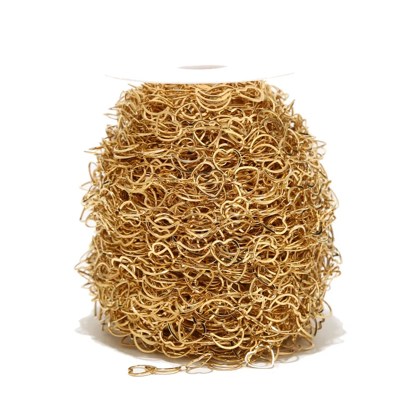 

1M/2M Stainless Steel Heart Moon Chains Charm Hollow Link Chain for DIY Love Jewelry Necklaces Bracelets Making Findings