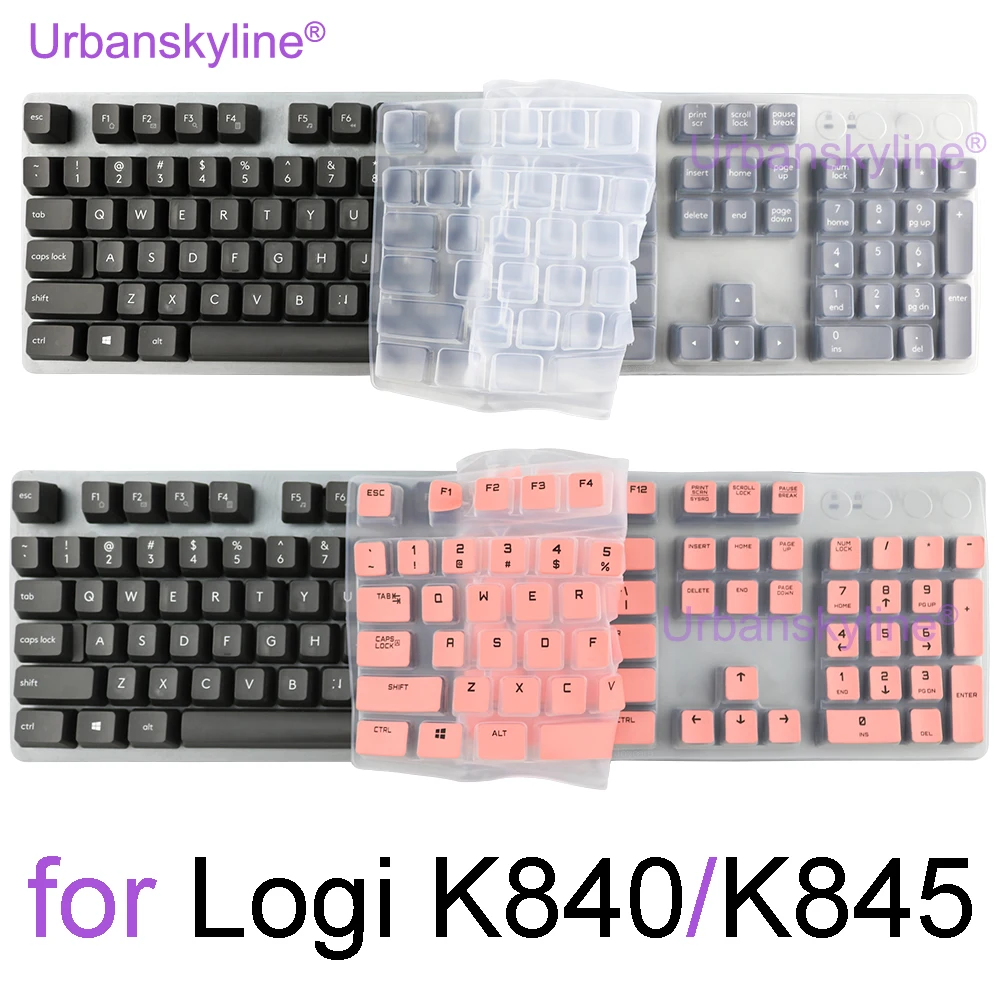 K845 Keyboard Cover for Logitech K845 K840 Mechanical for Logi Silicone Protector Skin Case Film Clear Black Pink Silicon