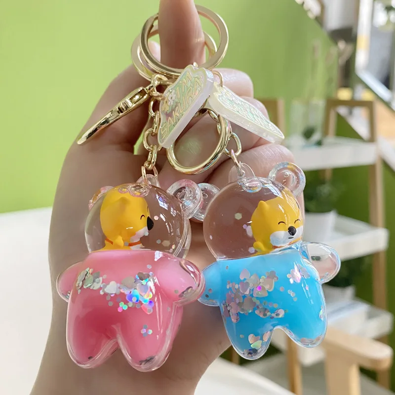 

Couple Keychain Into The Oil Keychains Women Cartoon Bear Creative Acrylic Bag Pendant Tiger Fashion Jewelry Accessories