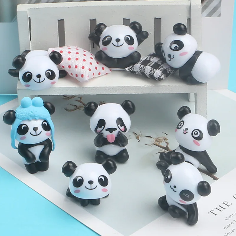 

2 PCS Cartoon Net Red Cute Panda Doll Creative Car Accessories In The Car Cream Glue Drop Glue Diy Accessories 35*22mm