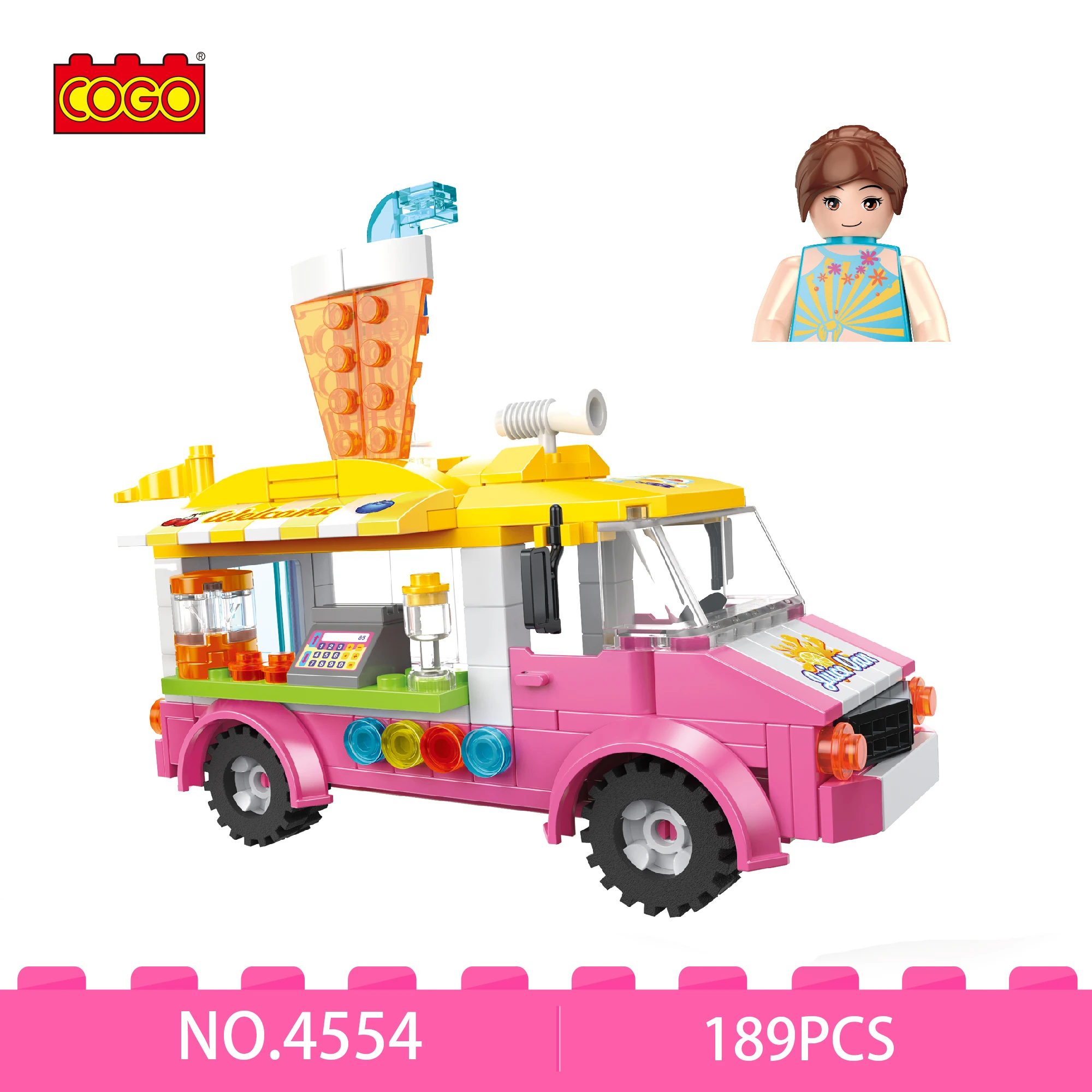Мини-мороженое COGO модель с видом на улицу Кемпинговый автомобиль кирпичи игрушки