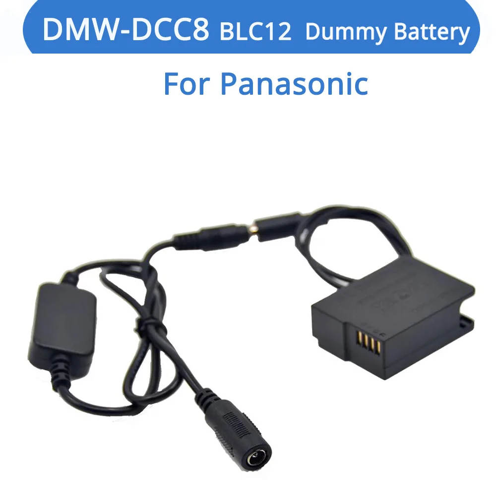 

DMW-BLC12 Dummy Battery Full Decoded DCC8 DC Coupler 12V-24V Step-down Power Bank Cable For Lumix GX8 FZ1000 FZ2000 G7 G6 G85