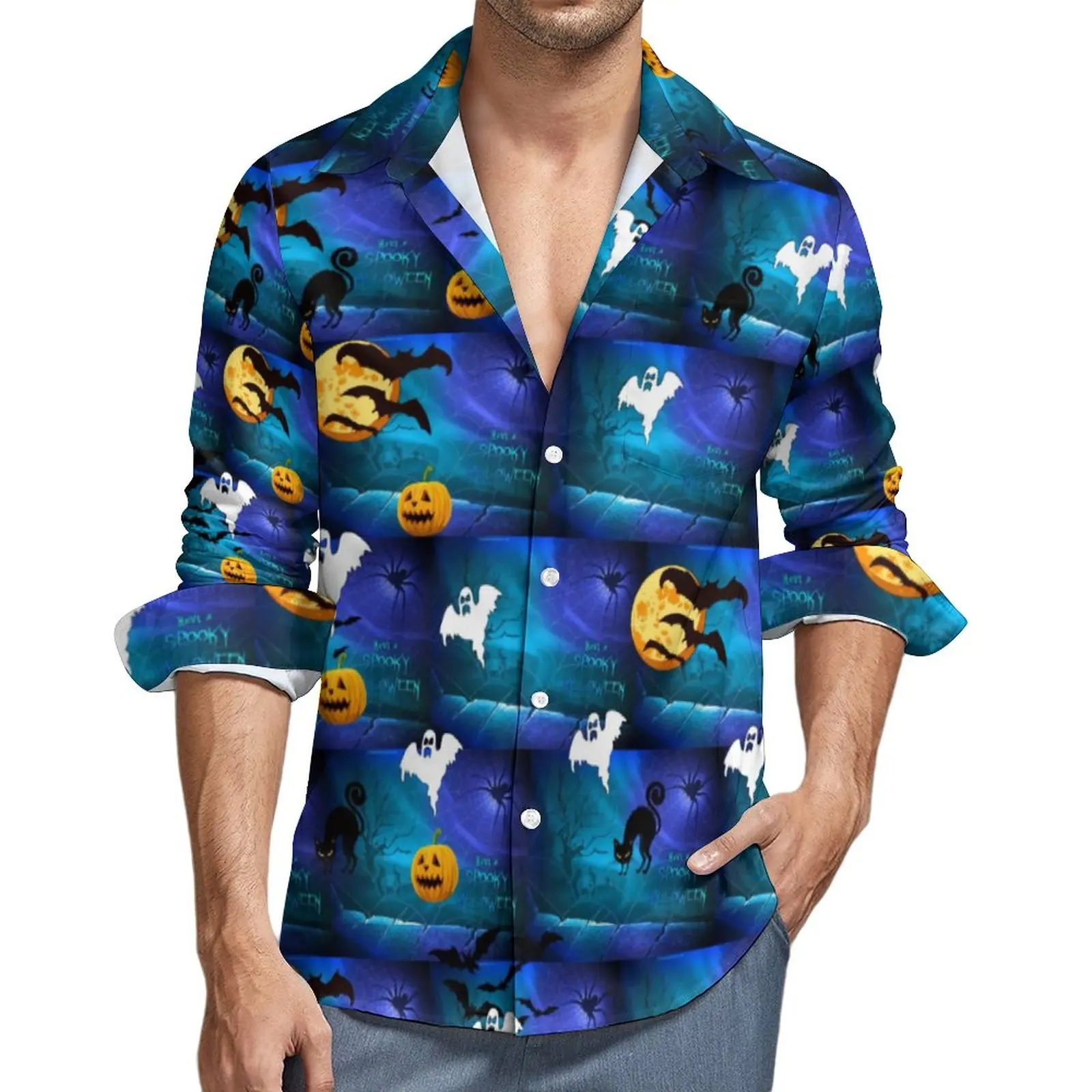 

Рубашка мужская с длинным рукавом, 3XL, 4XL