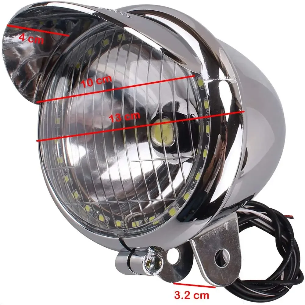 Передняя лампа для мотоцикла искусственная хромированная с ангельскими