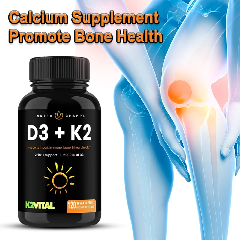 

3 Supplements with K2 MK7 Vitamin D and K Complex 5000 IU Vitamin D 3 & 100 Mcg Vitamin K 2 MK-7 | Vitamin K2 D3 Capsules