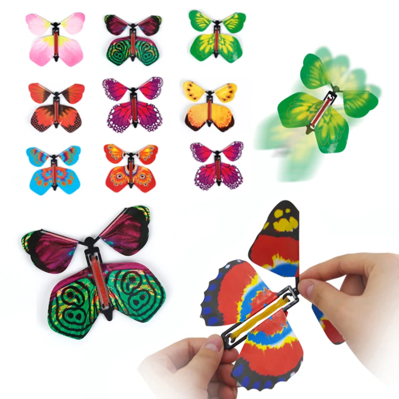 

5/10pcs Magic Butterfly flying Card Toy with Empty Hands Butterfly Wedding Magic Props Magic Tricks Outdoor Toy Color Random