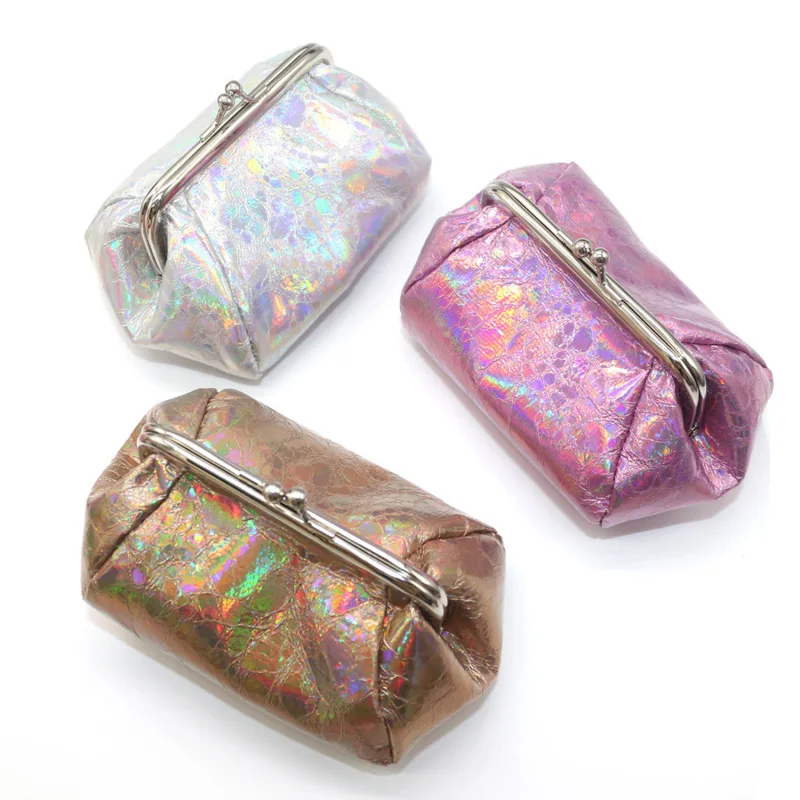 

Summer New Design Laser Coin Purse Transparent Buckle Card Holders Fashion Women Holographic Women Laser Wallet