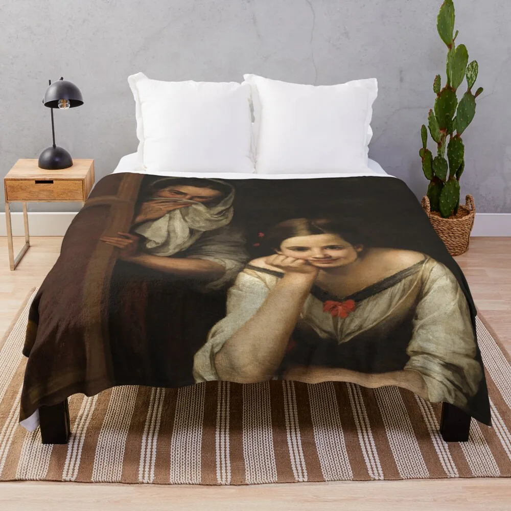 Две женщины в окне Bartolome Esteban Murillo 1660 одеяло стиле Ренессанс ретро одеяла для