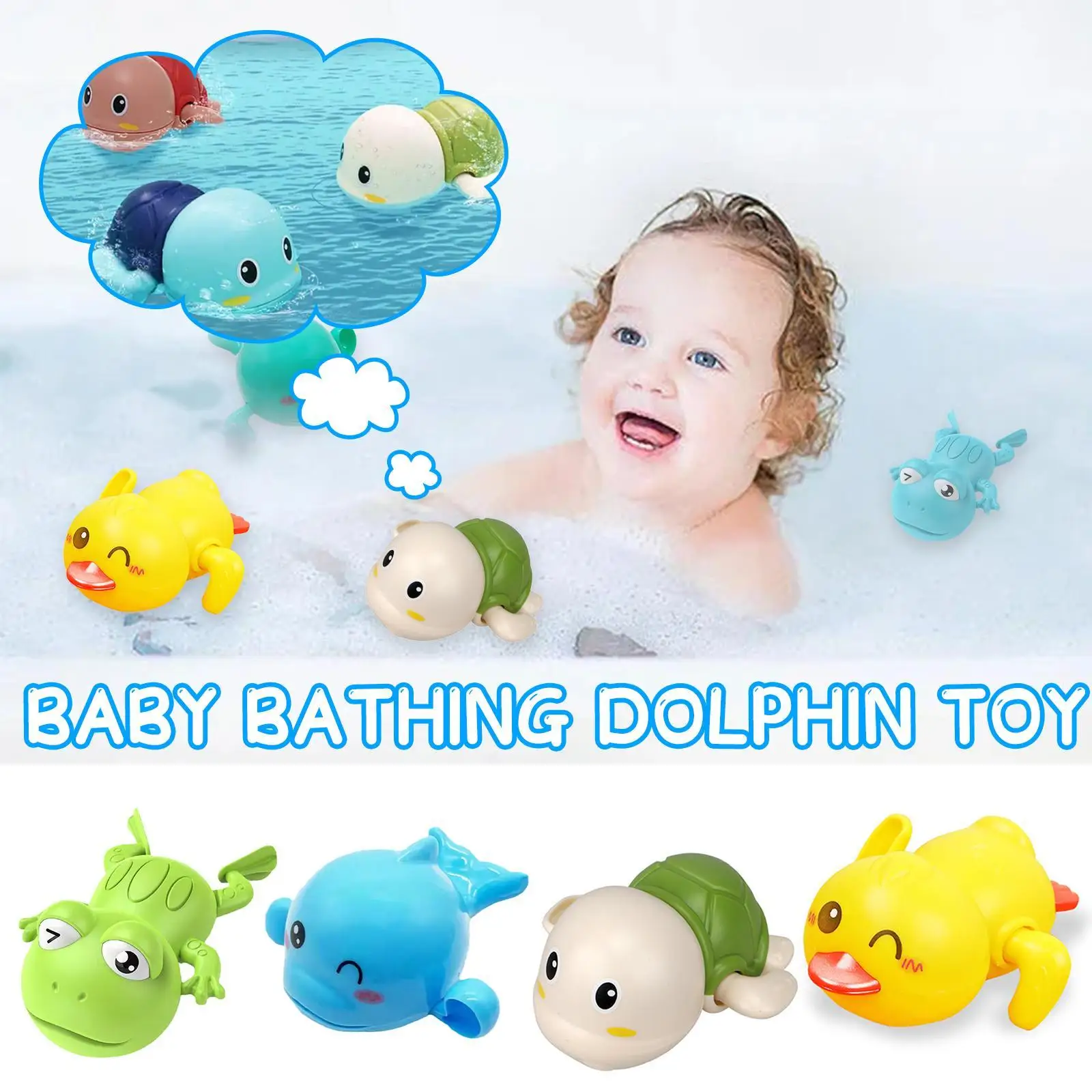 

Baby Bath Toys Clockwork Little Yellow Duck Baby Bath Toys Boys Girls Swimming Playing In The Water Bathroom Bath Toy 1PC