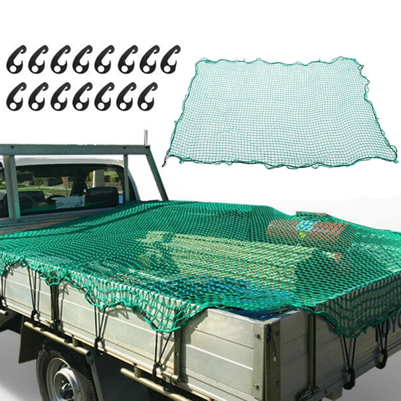 

2Meter X 3 Meter Cargo Net For Ute Trailer Truck 35Mm Mesh Bungee Cord With 15Pc Hook