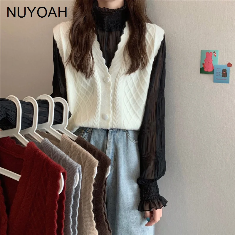 

Женский кардиган с V-образным вырезом, белая свободная универсальная трикотажная верхняя одежда для ранней осени, 2021