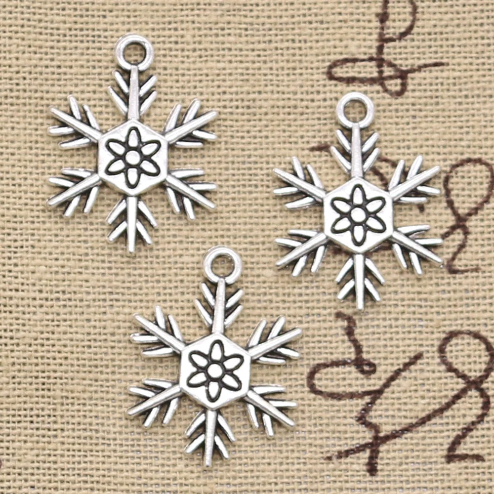 

15pcs Charms Snowflake Snow 18x24mm Antique Silver Color Pendants Making DIY Handmade Tibetan Finding Jewelry