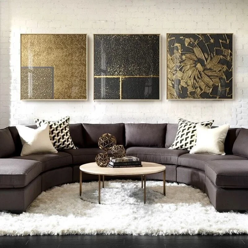 

Gold Foil Abstract Living Room Home Decoration Sofa Background Wall Porch Dining Creative Atmosphere Printing Mural