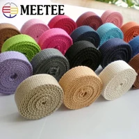8meters meetee 20mm width 2mm thick canvas cotton webbing textile accessories plain weave diy bag strap sewing material