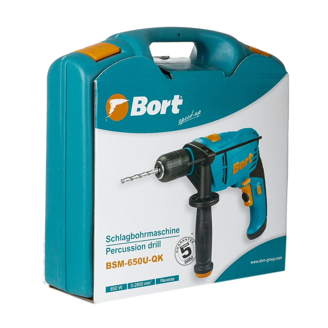 Дрель ударная Bort BSM-650U-QK ( 650 Вт регулировка скорости реверс) | Инструменты