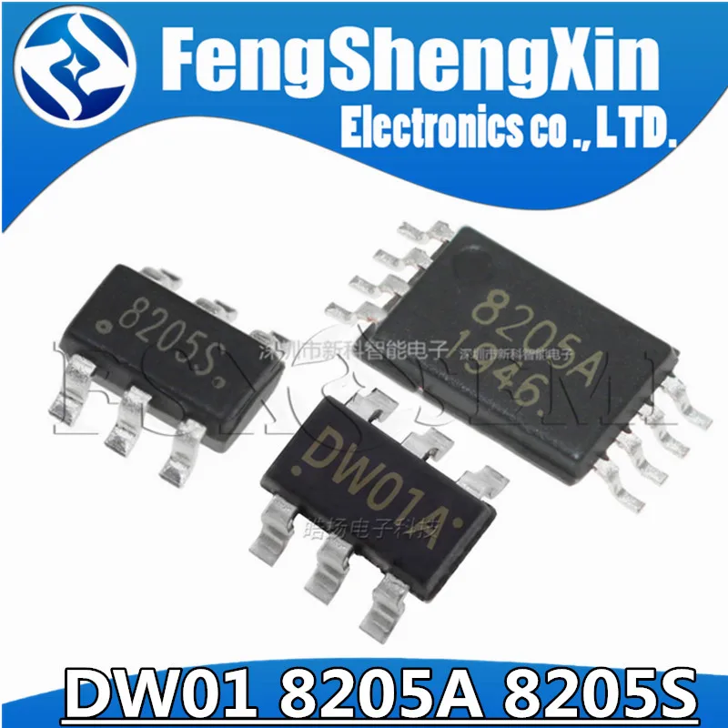 

New ( DW01+FS8205A) DW01+8205A Lithium battery protection chip DW01A DW01B FS8205S 8205S GM8205S SOT23-6 8205 TSSOP8