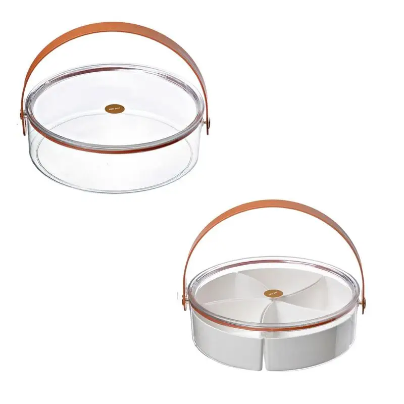 

Divided Serving Tray Food Storage Tray Nut Platter Candy Snacks Server Dish With 5 Compartments Snack Storage Box With Handle