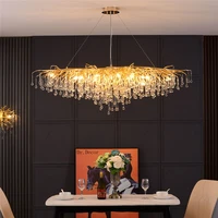 crystal led chandeliers nordic luxury branches lighting art deco villa lustre pendant lamp for living room hotel hall restaurant
