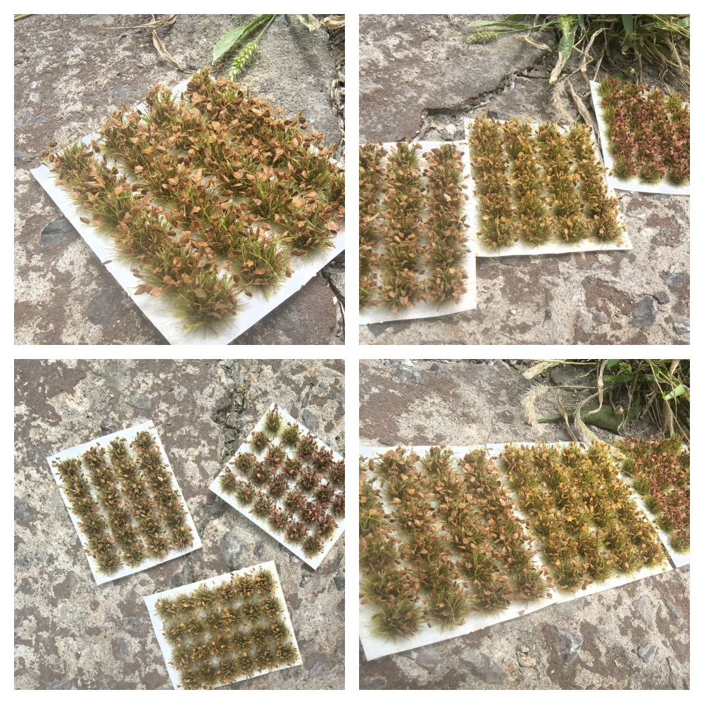 24 шт. миниатюрные кустарники модель кластеров травы нейлоновые пучки сцена Miliatray