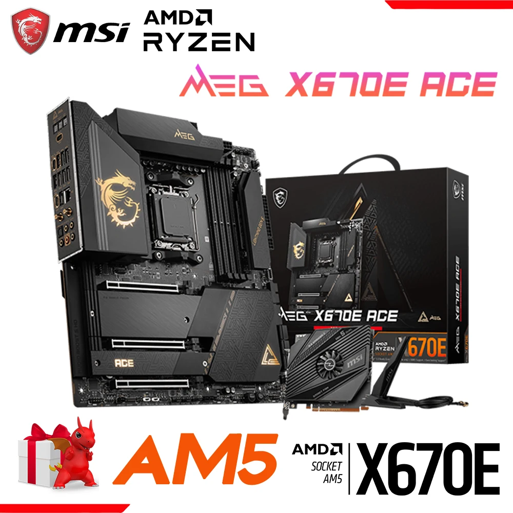 

New MSI MEG X670E ACE Motherboard AMD DDR5 AM5 Ryzen 7000 Series Desktop Processors D5 Memory M.2 PCIE 5.0 E-ATX X670 Mainboard