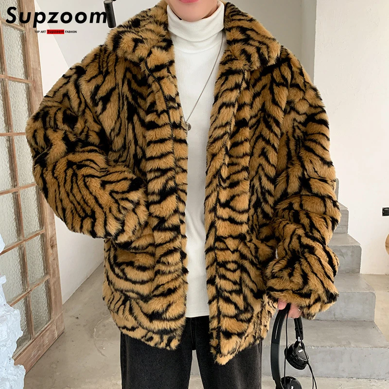 

Женская зимняя куртка на молнии Supzoom, Повседневная теплая куртка с имитацией кроличьего меха, на молнии, в стиле хип-хоп, с леопардовым принтом, 2022