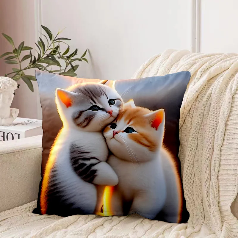 

Наволочка из полиэстера с котом 40x40 см