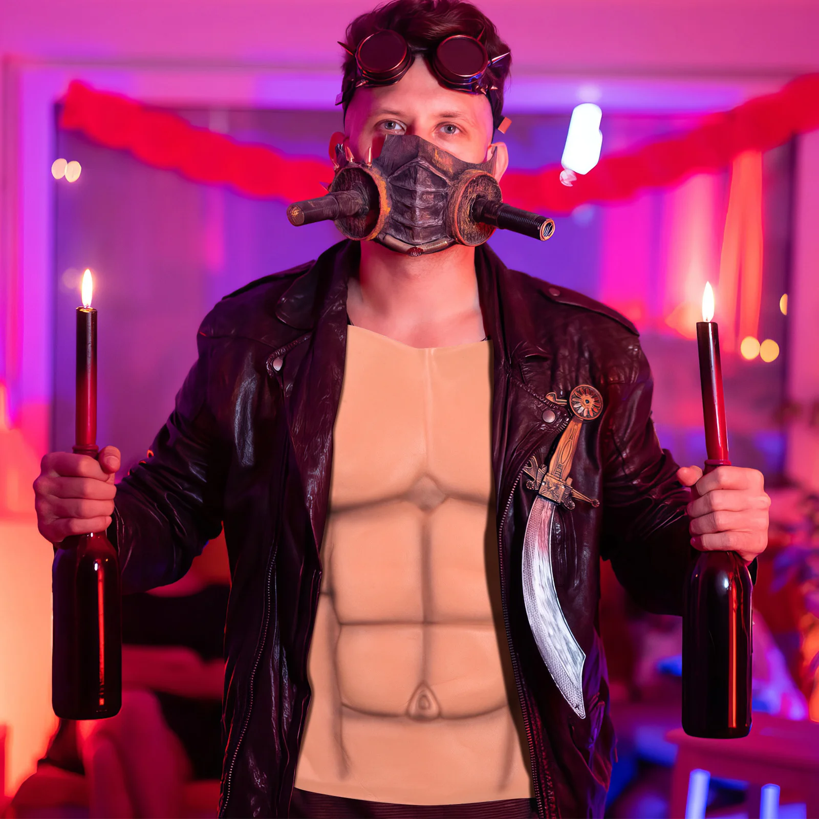 Костюмы поддельные мускули мужские топы на бретелях одежда для косплея реквизит