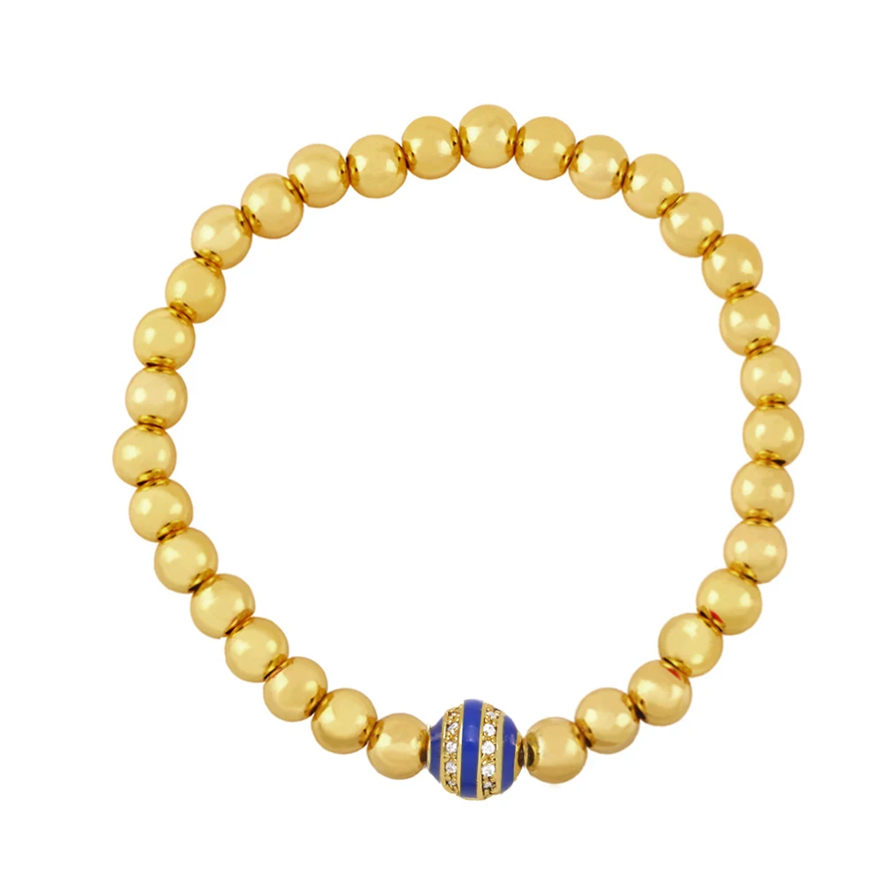 FLOLA очаровательный браслет-цепочка из бисера Медные циркониевые эмалевые бусины