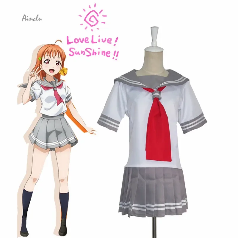Ainclu Бесплатная доставка для взрослых и детей LoveLive! Солнечный свет!! Takami Chika Sailor