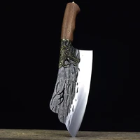 longquan kitchen knife handmade forged 8 5 inch sharp cleaver slicing butcher knife for cutting vegetables meat cooking tools