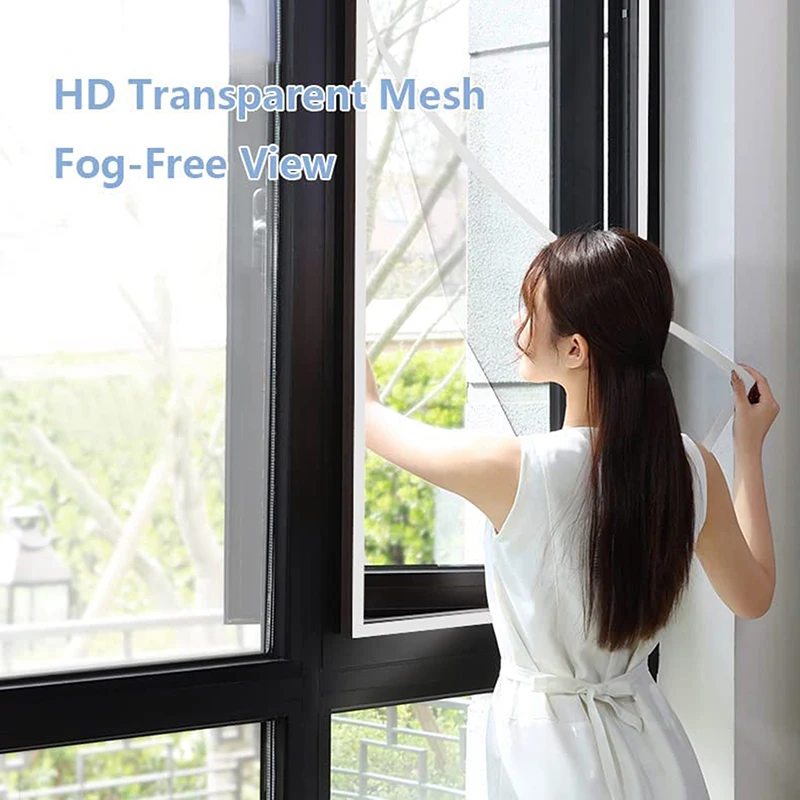 

Self-adhesive and reusable mosquito nets for windows, anti-mosquito window screens, tulle, customizable in summer, DIY, washable