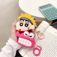 crayon shin chan anime earphone protective case suitable for airpods12 pro headset cover apple wireless bluetooth soft shell