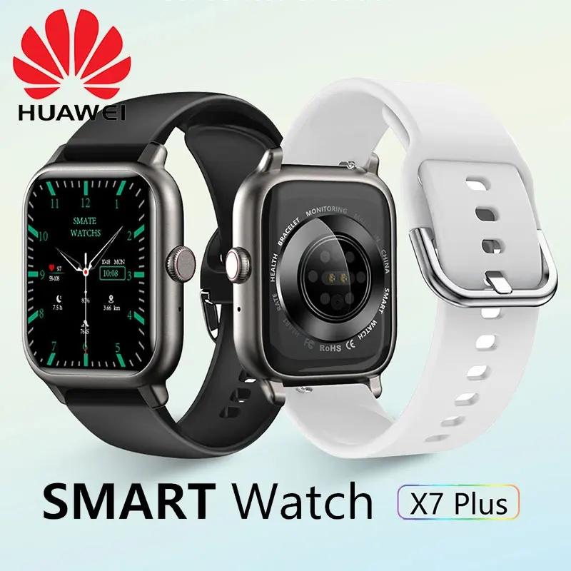 

Смарт-часы HUAWEI X7 PLUS, Bluetooth, измерение температуры, мониторинг здоровья, Беспроводная зарядка, для iOS, Android 2023