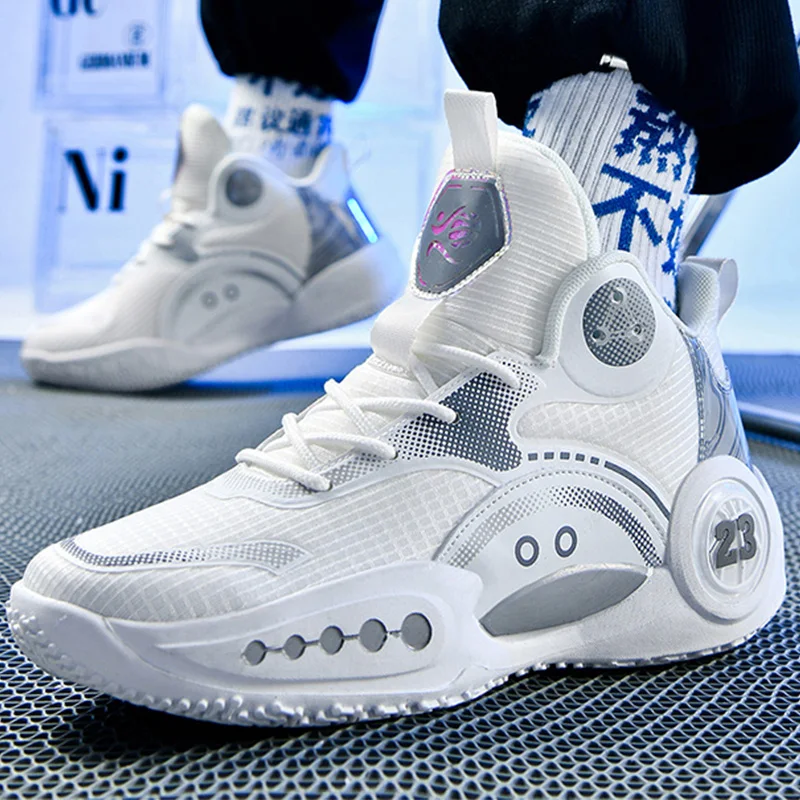 High Quality Men's Sneakers New Hot Selling Mesh Breathable Casual Shoes Professional Anti Slip Thick Soled Men Basketball