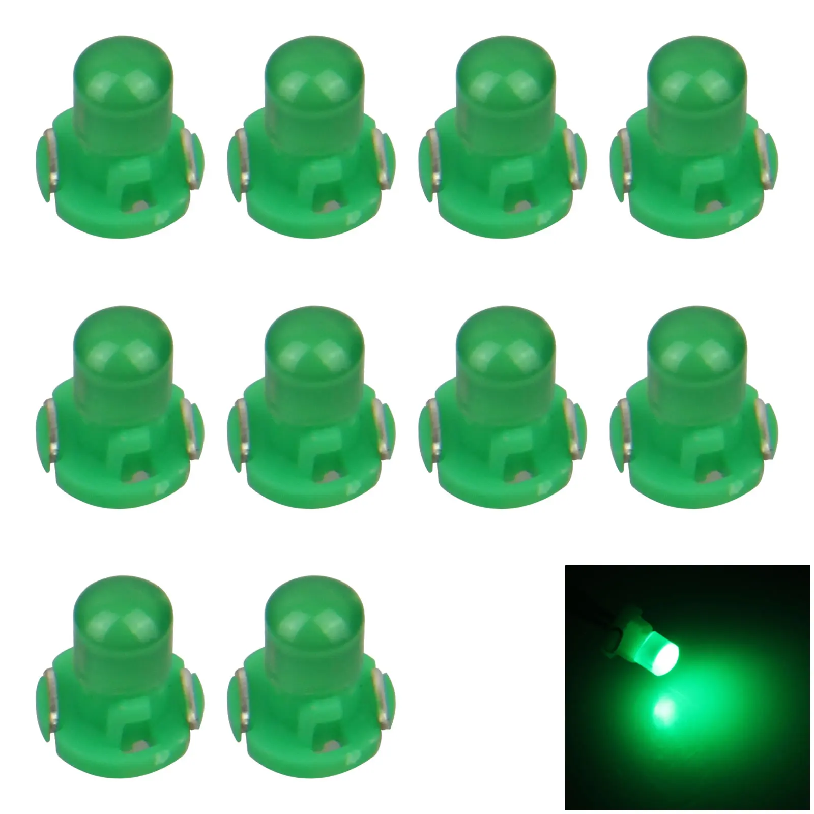 

10 зеленых ламп RV T3 Blub NEO Dash с поворотным цоколем HVAC, кластерная лампа 1 светодиод 35853-SDA-A01 Z2957