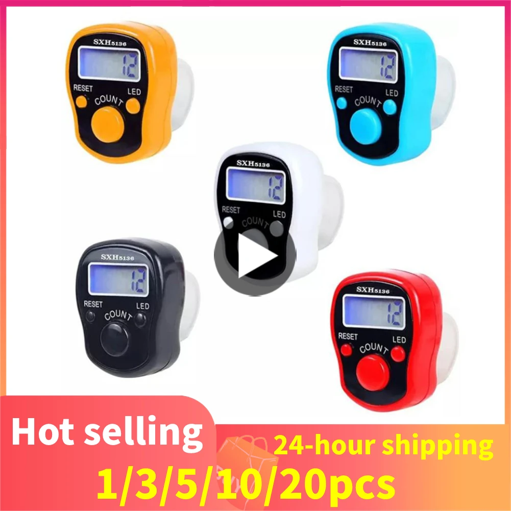 

3/5/10PCS Digital LED Electronic Digital Golf Finger Handheld Tally Counter Luminous