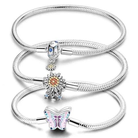 S925 стерлингового серебра браслет с бабочкой мечты подходит оригинальный дизайн бусины подвески браслет DIY изготовление ювелирных изделий подарок для женщин