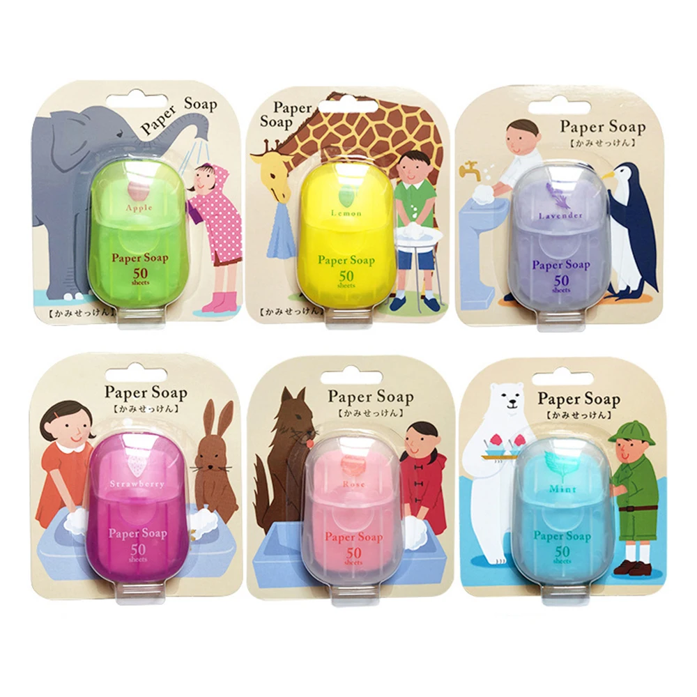 

50pcs Soap Paper Portable Hand Wash Cleaning Soap Papers Scented Slices Washing Hand Bath Travel Scented Foaming Accessories