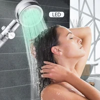 led shower head temperature sensor adjustable flow sprayer water saving shower head filter with button high pressure shower head