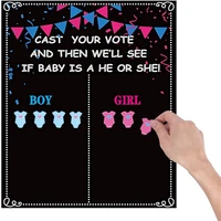 1 set gender reveal party game he or she vote poster with stickers decoration baby boygirl gender reveal voting poster board